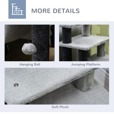 Show full view: PawHut 26-in Adjustable Steps Cat Tree slide 6 of 10