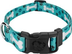 Country Brook Design Oh My Dog Deluxe Dog Collar, Teal, XX-Small