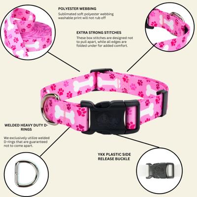 Show full view: Country Brook Design Oh My Dog Deluxe Dog Collar, Pink, Medium slide 5 of 8