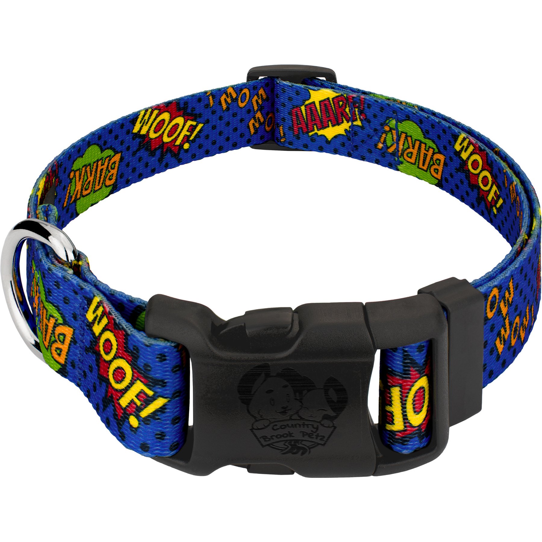 Country Brook Design Deluxe Blue Super Dog Collar, Medium