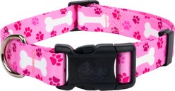 Country Brook Design Oh My Dog Deluxe Dog Collar, Pink, Medium