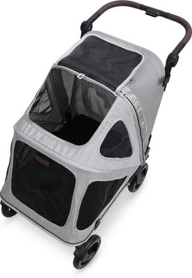 Show full view: Wonderfold Hudson Flat Fold Dog Stroller, Light Gray, Medium slide 2 of 6