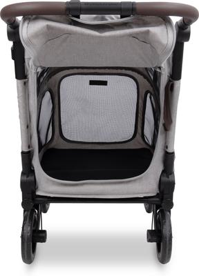 Show full view: Wonderfold Hudson Flat Fold Dog Stroller, Light Gray, Medium slide 3 of 6