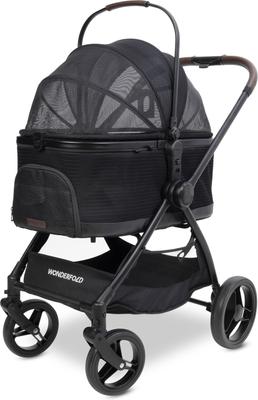Show full view: Wonderfold Buddy 2-in-1 Convertible Dog Stroller, Black slide 3 of 5