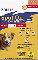 Zodiac Flea & Tick Spot Treatment for Dogs, 16-30 lbs, 4 Doses (4-mos. supply)