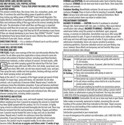 Show full view: Zodiac Flea & Tick Spray for Dogs, Cats, Puppies & Kittens, 16-fl oz slide 5 of 7