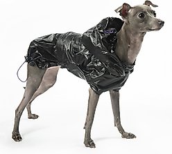 Pebot Alita Hooded Dog & Cat Lightweight Waterproof Rain Jacket, Black, Size 10