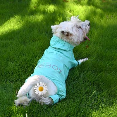 Show full view: Pebot Atlas Lightweight Dog & Cat Waterproof Rainsuit with Leash Clip, Teal, Size 24 slide 3 of 6