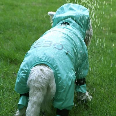 Show full view: Pebot Atlas Lightweight Dog & Cat Waterproof Rainsuit with Leash Clip, Teal, Size 24 slide 2 of 6