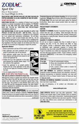 Show full view: Zodiac Flea & Tick Spot Treatment for Dogs, 16-30 lbs, 4 Doses (4-mos. supply) slide 2 of 7