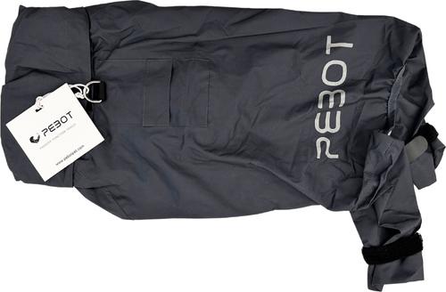 Show full view: Pebot Atlas Lightweight Dog & Cat Waterproof Rainsuit with Leash Clip, Dark Gray, Size 8 slide 5 of 7