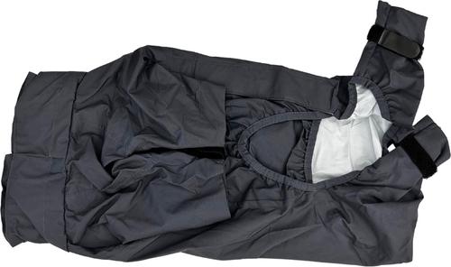 Show full view: Pebot Atlas Lightweight Dog & Cat Waterproof Rainsuit with Leash Clip, Dark Gray, Size 8 slide 6 of 7