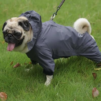 Show full view: Pebot Atlas Lightweight Dog & Cat Waterproof Rainsuit with Leash Clip, Dark Gray, Size 8 slide 2 of 7