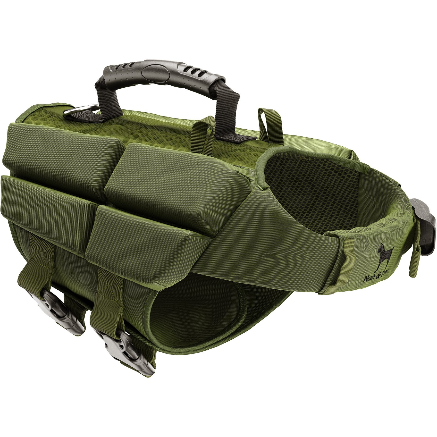 Noah & Paw Reflective Dog Life Jacket, Green, X-Small
