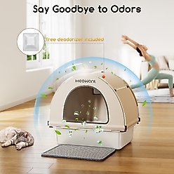 Meowant Stainless Steel High Sided Cat Litter Box with Extendable Scoop, 24.4-in, Yellow, 89-L slide 2 of 7