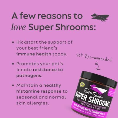 Show full view: Super Snouts Super Shrooms Organic Super 7 Mushroom Blend Dog Immune Support Supplement, 2.64-oz jar slide 4 of 13