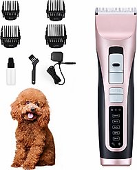 PATPET 3-Speed Cordless Dog & Cat Hair Grooming Clipper Kit, Rose Gold