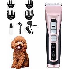 PATPET 3-Speed Cordless Dog & Cat Hair Grooming Clipper Kit, Rose Gold