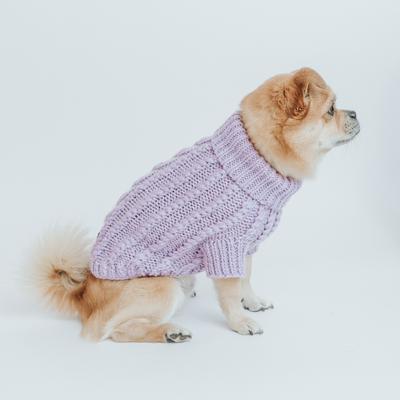 Show full view: Sassy Woof Cable Knit Dog Sweater, Lavender, Large slide 7 of 9