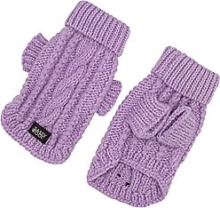 Sassy Woof Cable Knit Dog Sweater, Lavender, Large