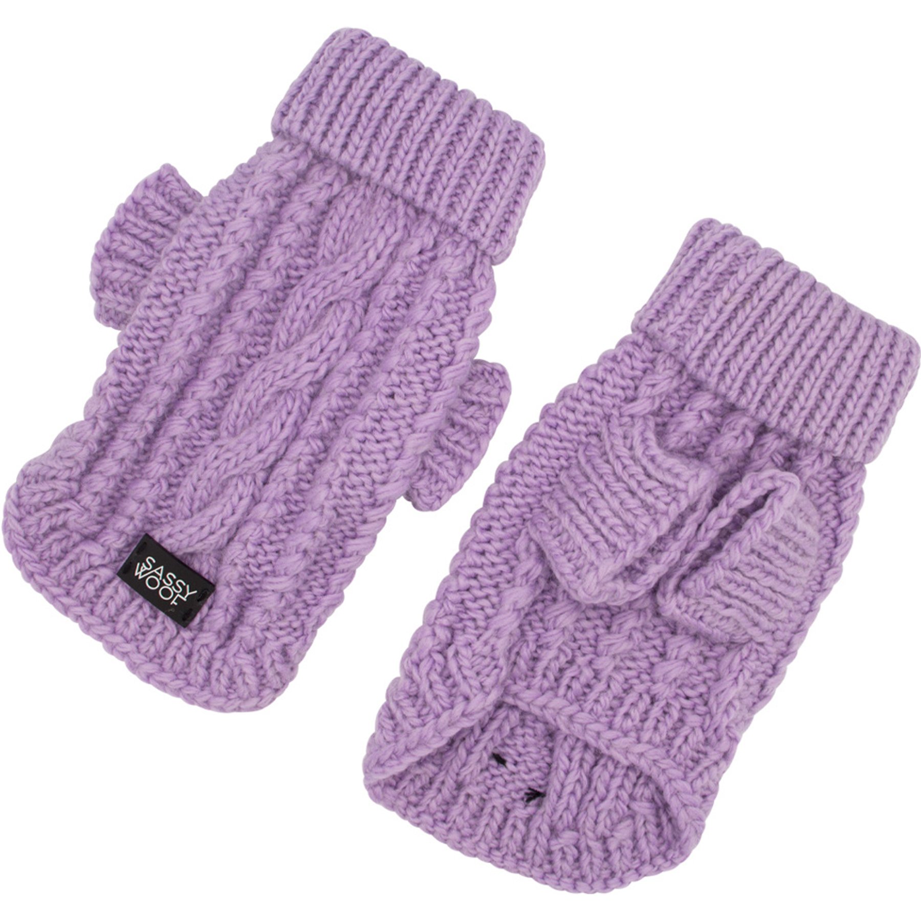 Sassy Woof Cable Knit Dog & Cat Sweater, Lavender, Large