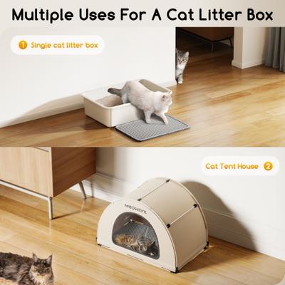 Show full view: Meowant Stainless Steel High Sided Cat Litter Box with Extendable Scoop, 24.4-in, Yellow, 89-L slide 3 of 7