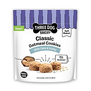 Three Dog Bakery Classic Oatmeal Cookie Dog Treats, 24-oz bag