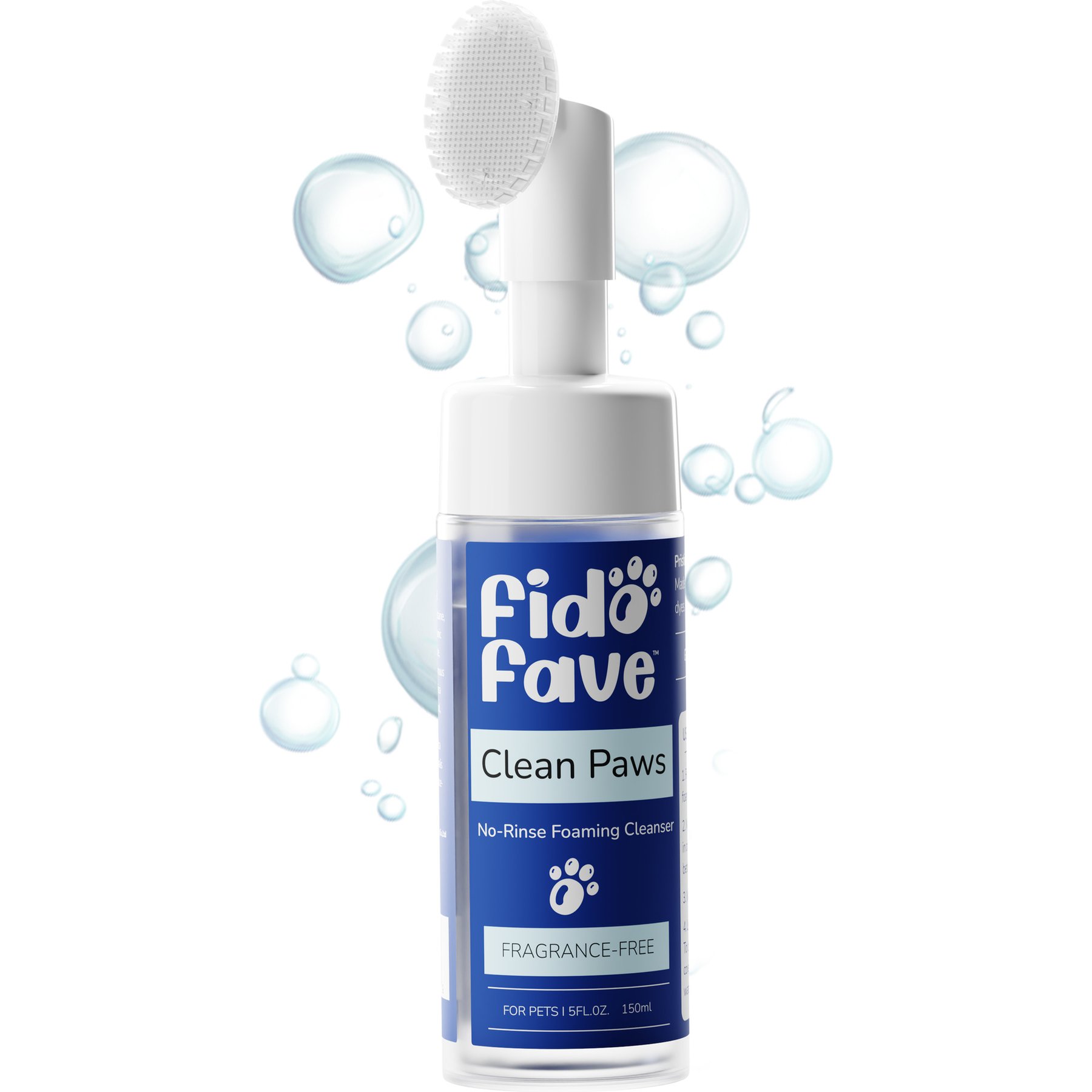 Fido Fave Fragrance-Free No-Rinse Foaming Dog Paw Cleaner, 5-fl oz bottle