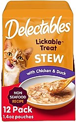 Hartz Delectables Stew Non-Seafood Recipe Chicken & Duck Lickable Cat Treats, 1.4-oz, case of 12