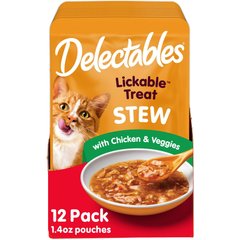 Hartz Delectables Lickable Treat Stew Chicken & Veggies Lickable Cat Treats, 1.4-oz, case of 12