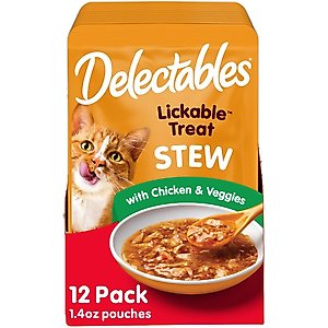 Hartz Delectables Stew Chicken & VeggiesLickable Cat Treats, 1.4-oz, case of 12