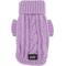 Show in main carousel: Sassy Woof Cable Knit Dog Sweater, Lavender, Large slide 2 of 9