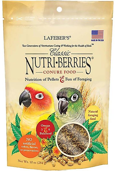 LAFEBER Classic Nutri-Berries Conure Food, 10-oz bag