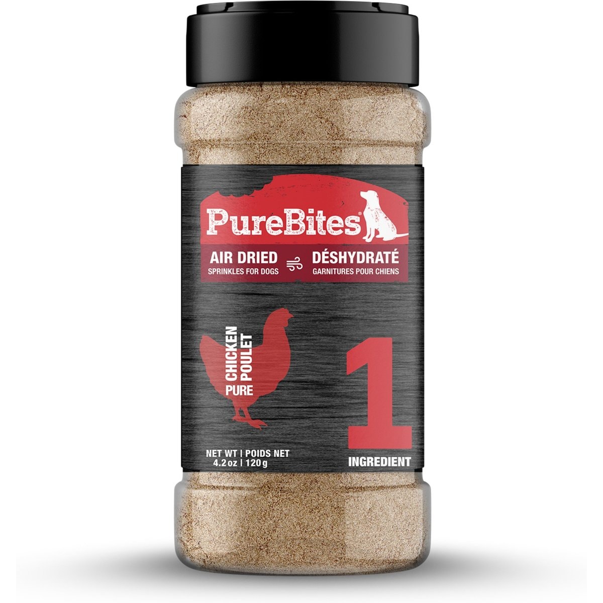 PureBites Air Dried Chicken Sprinkles Dog Food Topping, 4.2-oz