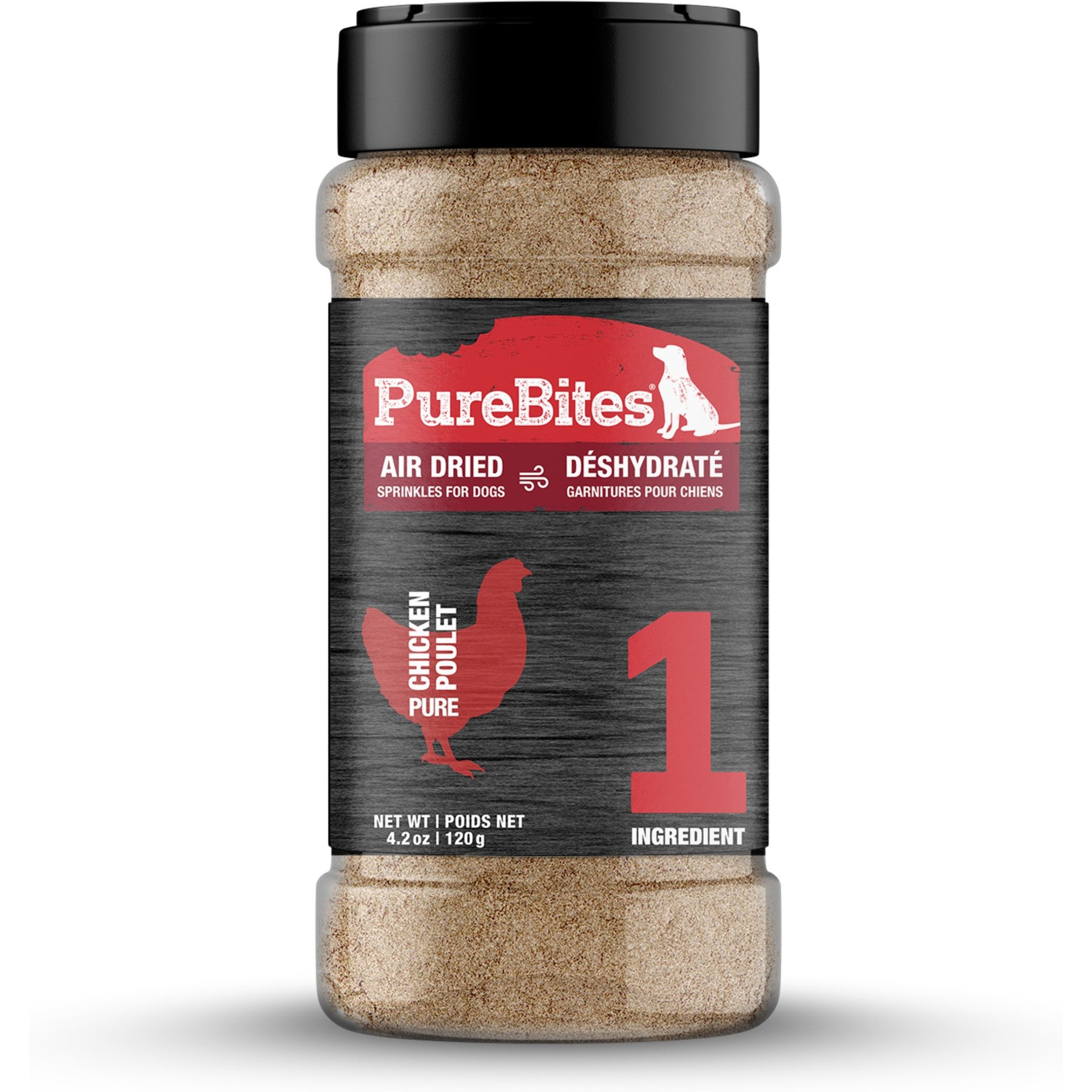 PureBites Air Dried Chicken Sprinkles Dog Food Topping, 4.2-oz