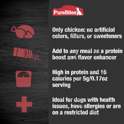 Show full view: PureBites Air Dried Chicken Sprinkles Dog Food Topping, 4.2-oz slide 5 of 7