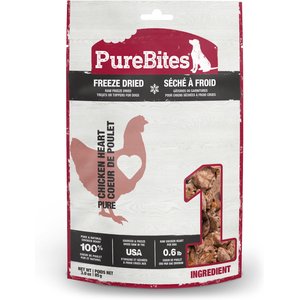PureBites Freeze-Dried Chicken Heart Dog Treats, 3-oz
