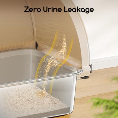 Show full view: Meowant Stainless Steel High Sided Cat Litter Box with Extendable Scoop, 24.4-in, Yellow, 89-L slide 5 of 7