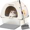 Show in main carousel: Meowant Stainless Steel High Sided Cat Litter Box with Extendable Scoop, 24.4-in, Yellow, 89-L slide 1 of 7