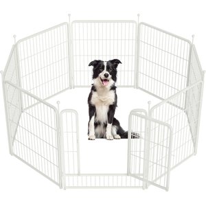 FXW Rollick Outdoor Dog Playpen, White, 32-in, 8-panel