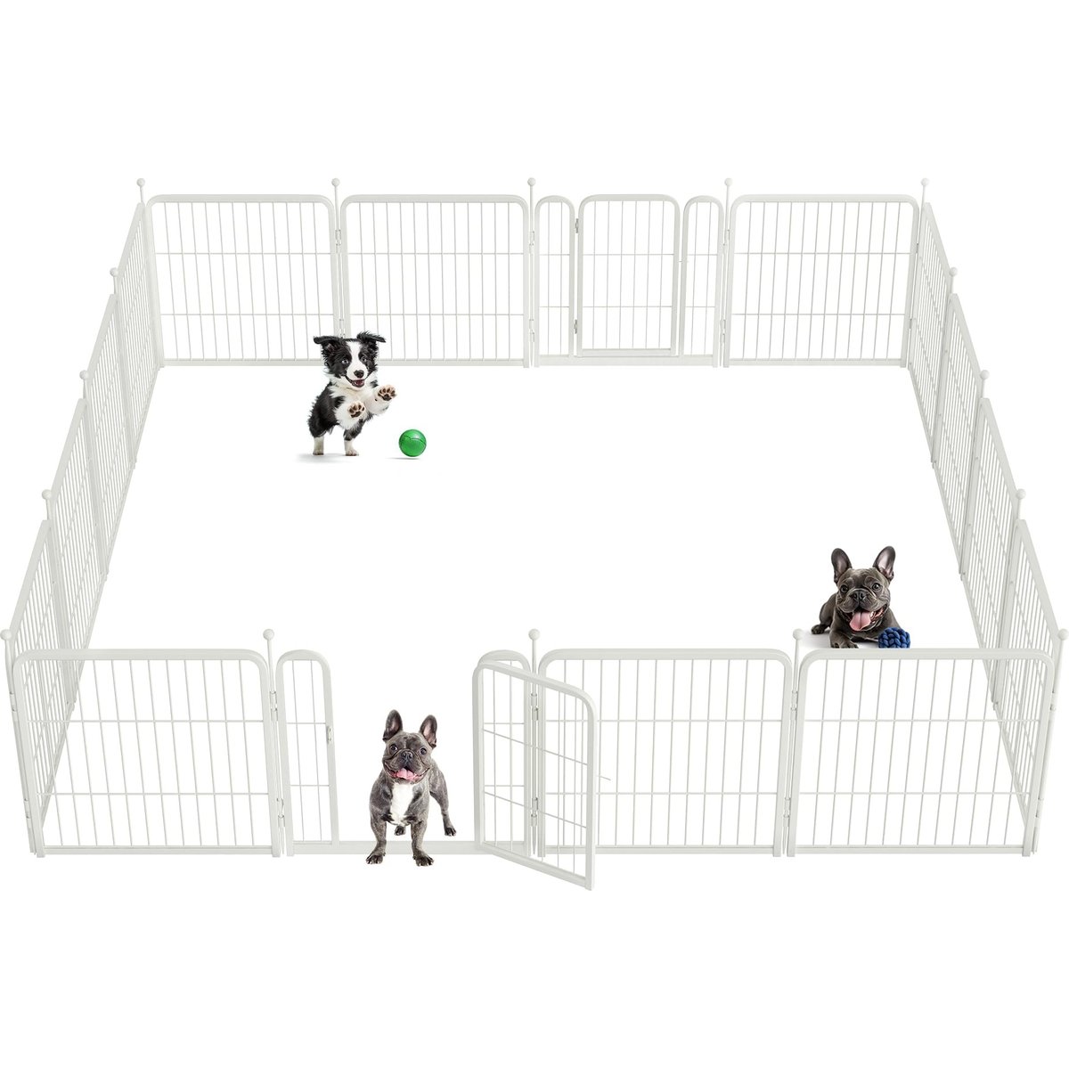FXW Rollick Outdoor Dog Playpen, White, 24-in, 16-panel