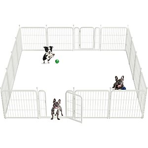 FXW Rollick Indoor & Outdoor Dog Playpen, White, 24-in, 16-panel