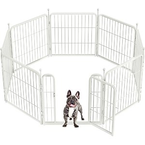 FXW Rollick Indoor & Outdoor Dog Playpen, White, 24-in, 8-panel