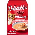 Hartz Delectables Lickable Treat Bisque Tuna & Salmon Lickable Cat Treats, 1.4-oz pouch, 12 count