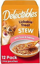 Hartz Delectables Stew Tuna & Salmon Pack Lickable Cat Treats, 1.4-oz pouch, 12 count