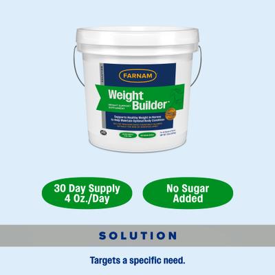 Show full view: Farnam Weight Builder Weight Support Supplement for Horses, 7.5-lb, 30 Day Supply slide 8 of 10