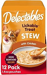 Hartz Delectables Stew Non-Seafood Recipe with Chicken Lickable Cat Treats, 1.4-oz, case of 12