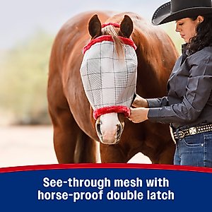 Farnam SuperMask II Horse Fly Mask Classic Collection, Color Varies, Horse