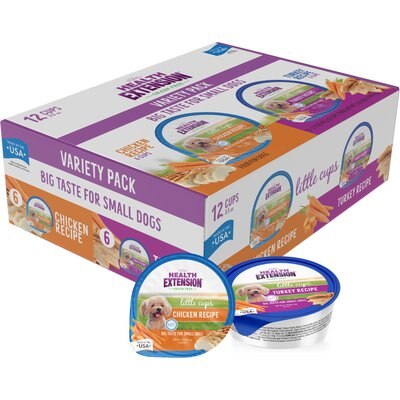 Health Extension Health Extension Little Cups Chicken & Turkey Recipe Variety Pack Small Breed Grain-Free Wet Puppy Food, 3.5-oz can, case of 12