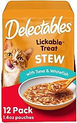 Hartz Delectables Stew Tuna & Whitefish Lickable Cat Treats, 1.4-oz, case of 12